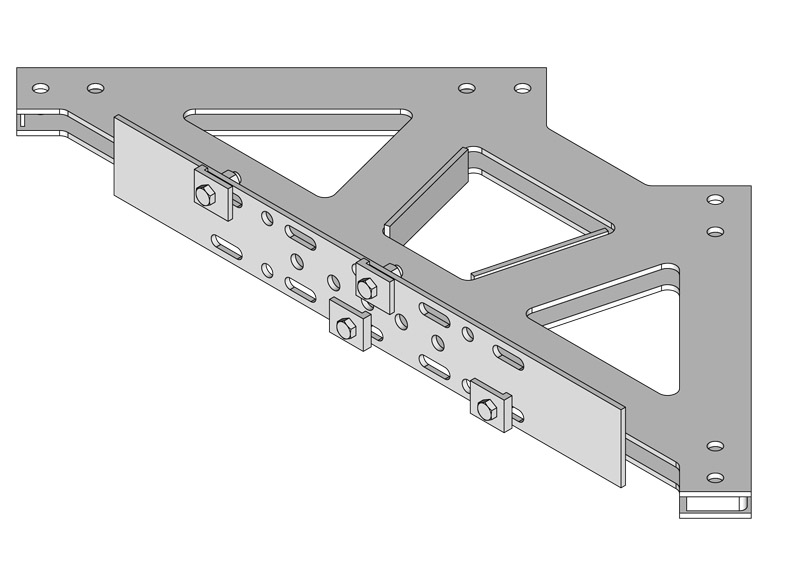 Corner plate supporting construction frame